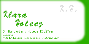 klara holecz business card